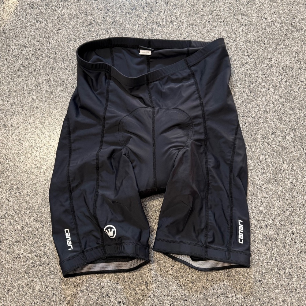 Canari Cycling Shorts Padded Tights Adult L Black Bike Biking 17" Length